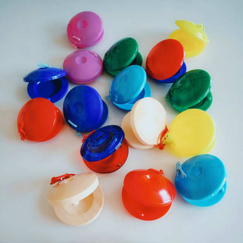 Factory wholesale Orff percussion plastic red and blue round dance board castanboard wooden board