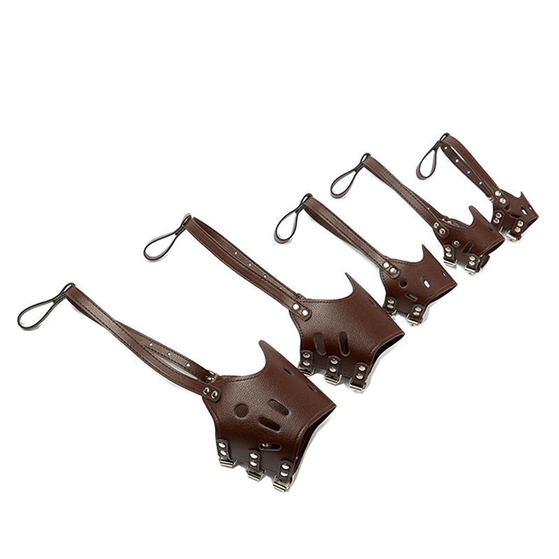 Wholesale dog mouth sleeve PU leather anti-bite anti-eating pet dog mouth sleeve dog bark stop mask mouth cover Yiwu manufacturers