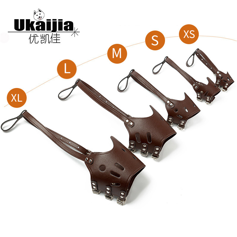 Оптовая собачья намордник из PU кожи, против укусов и поедания, маска для остановки лая, производители из Иу