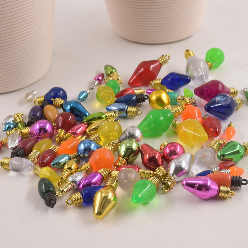 Plastic electroplating Ming stupid small light bulb color Christmas beads decorative accessories pendant festive variety of specifications wholesale