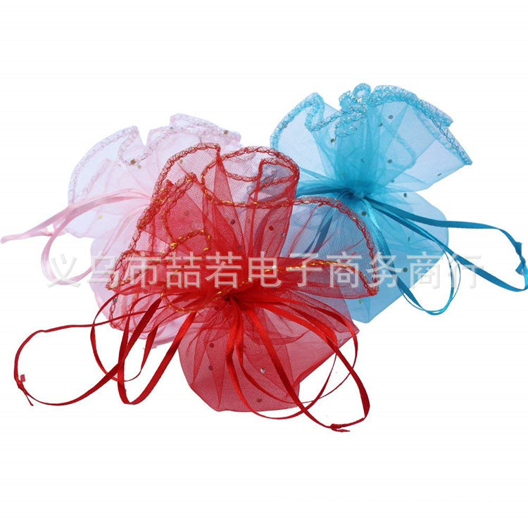 Round yarn bag organza candy bag full color size highlights bundle pocket disc Pearl yarn