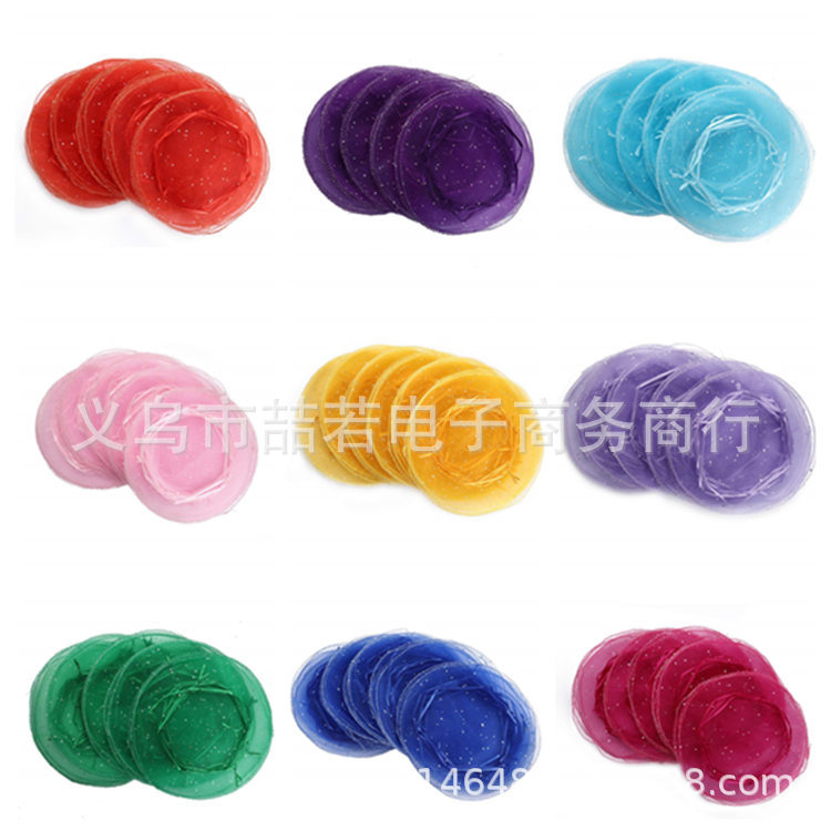 Круглая органза для конфет, полный цвет, размер, карман с перламутровой пряжей