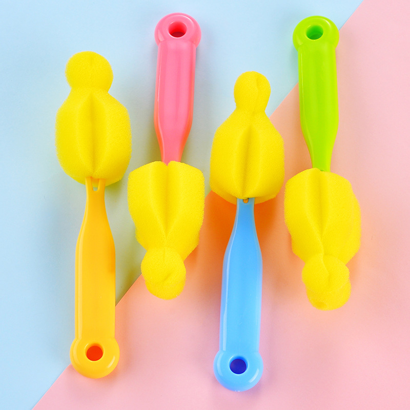 Factory Direct Sales Baby Bottle Nipple Brush Sponge Pacifier Cleaning Brush Wide Mouth Standard Mouth Pacifier Universal Pacifier Brush