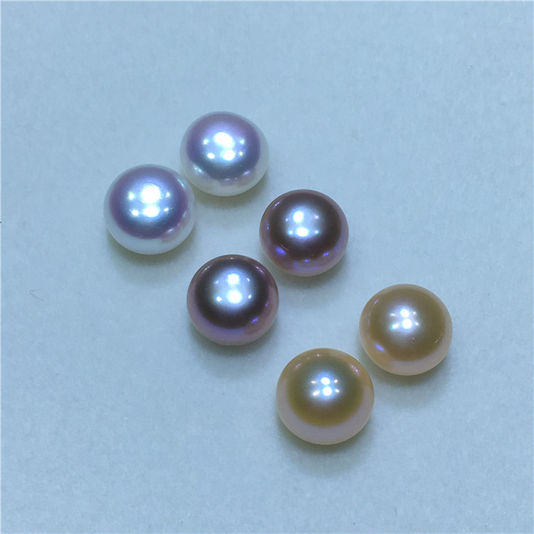 Grade 6A Freshwater Pearl Bread Beads Naked Beads Mirror Light Immaculate Semi-round Pearl Steamed Bread Beads Zhuji Pearl