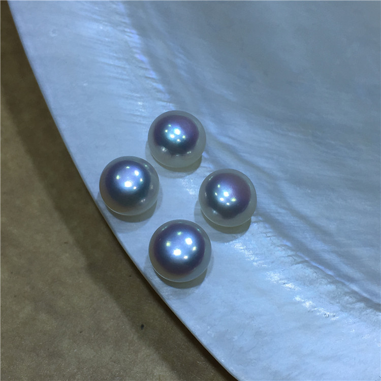 Grade 6A Freshwater Pearl Bread Beads Naked Beads Mirror Light Immaculate Semi-round Pearl Steamed Bread Beads Zhuji Pearl
