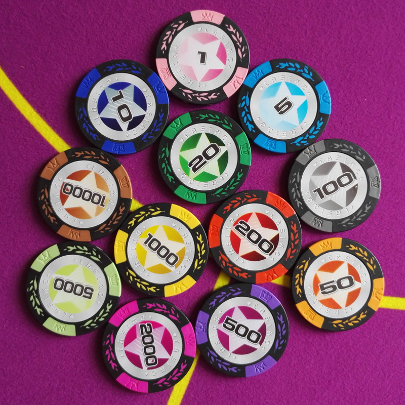 Free sample 14g mirror color clay poker chip coins mahjong chip coins Texas poker chips
