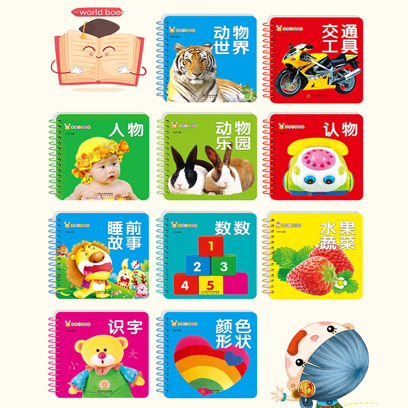 Infants and Young Kidsren Can'T Tear Apart 0-3-6 Years Old Early Education Card Literacy Card Book Flip Book Circle Flap Pocket Pants Book Wholesale