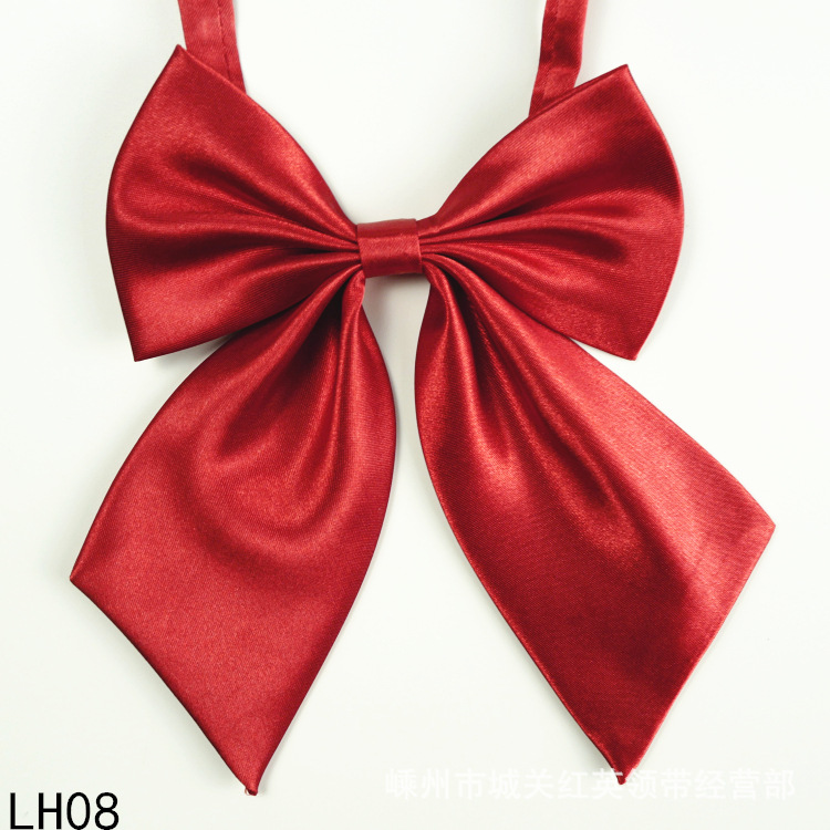Collar flower JK bow tie solid color striped women's silk-like professional bow bank waiter hotel Japanese wholesale