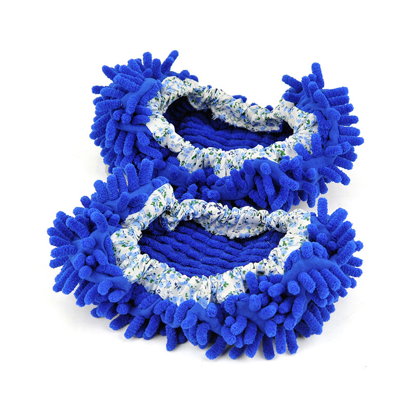 Factory spot chenille shoe cover floor wiping slippers mop shoe cover lazy slippers multi-color optional single price
