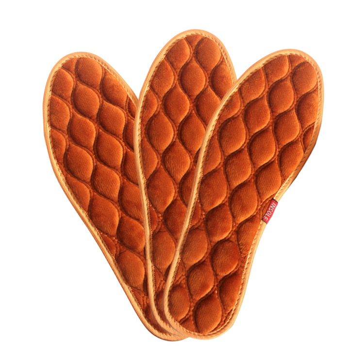 Теплые вдавленные стельки с бархатом, зимние хлопковые стельки, не утомляющие ноги, унисекс и противоскользящие