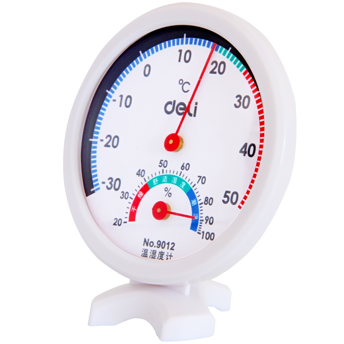 Deli 9012 temperature and humidity meter indoor household baby room desktop wall-mounted temperature and humidity meter battery-free Wholesale
