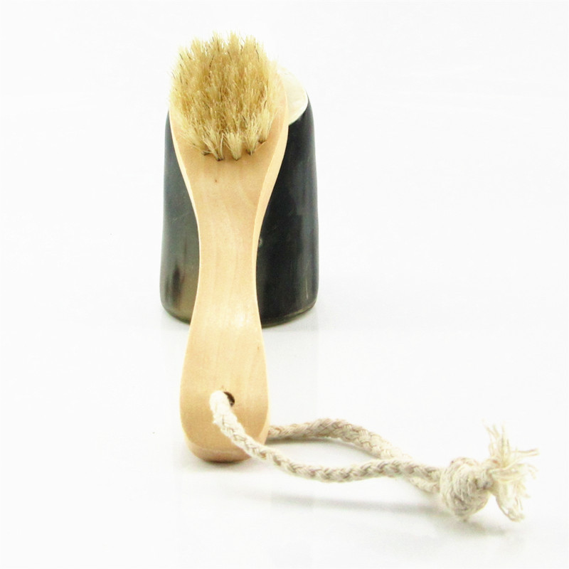 Natural bristle facial cleansing brush facial cleansing tool deep pore cleaning small face brush remove acne face brush