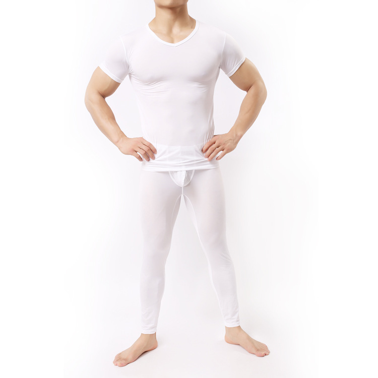 Ultra-thin Short-sleeved Men's Sports Base T-shirt Solid Color Nylon Comfortable Soft Underwear T-shirt