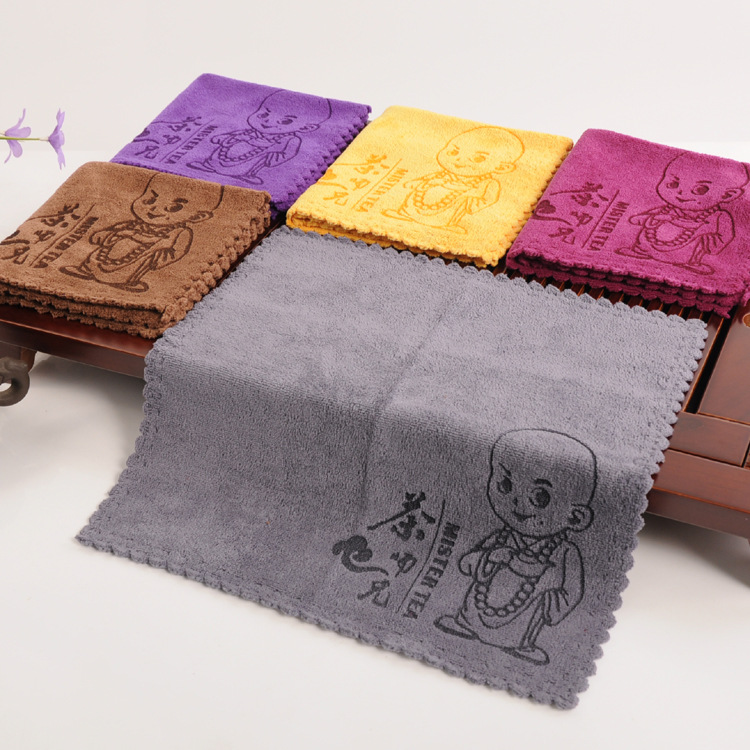 Tea towel tea mat thickened absorbent tea towel tea set accessories small square towel tea table rag pot towel can be customized logo