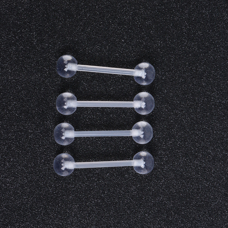 Оптовая продажа UV мягких баров, пирсинг для языка, прозрачные пирсинг-ювелирные изделия для бровей, пупка, носа, набор ювелирных изделий