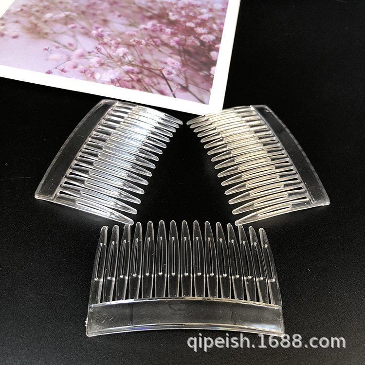 Korean girls DIY mini flat comb plastic transparent shiny rhinestone hair accessories hairpin manufacturers wholesale