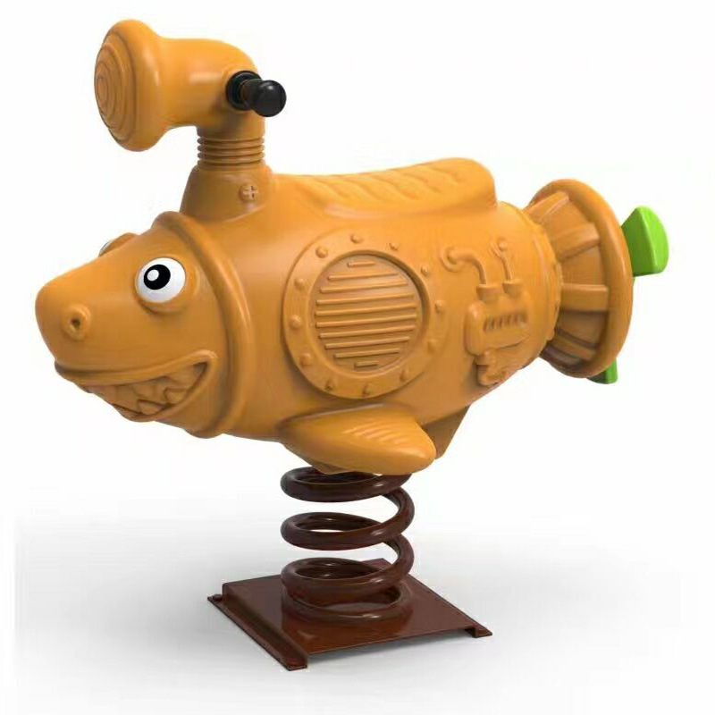 Kindergarten outdoor park community amusement facilities children rocking horse rocking music fixed spring single double Trojan