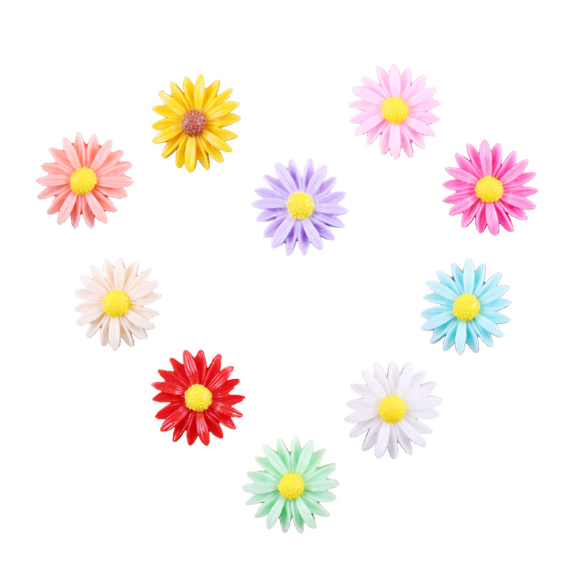 Cross-Border Resin Sunflower DIY Cream Mobile Phone Case Accessories Kidsren's Hair Accessories Daisy Flower Decoration Materials