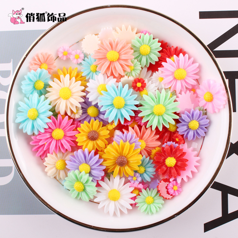Кросс-бордерная смола подсолнуха DIY кремовые аксессуары для мобильного телефона детские аксессуары для волос материалы для декора ромашки