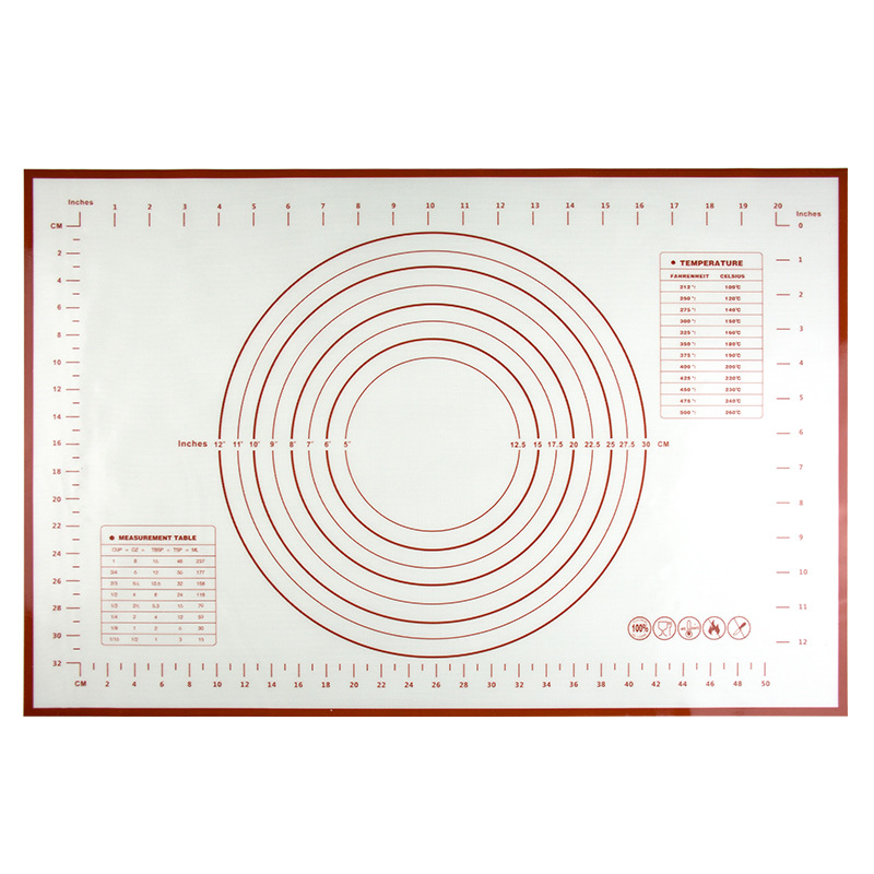 Factory direct spot large square thick European and American glass fiber non-stick high temperature resistant kitchen baking silicone dough pad