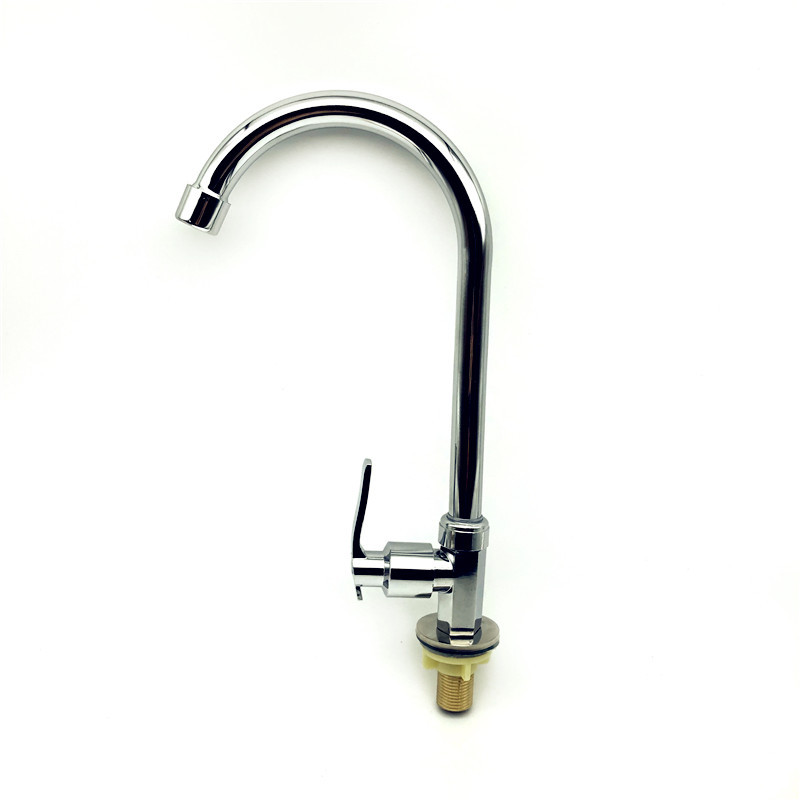 Zinc Alloy Hexagonal Kitchen Faucet Quick-Open Sink Faucet Spray Head Single Cold Water Vertical Type