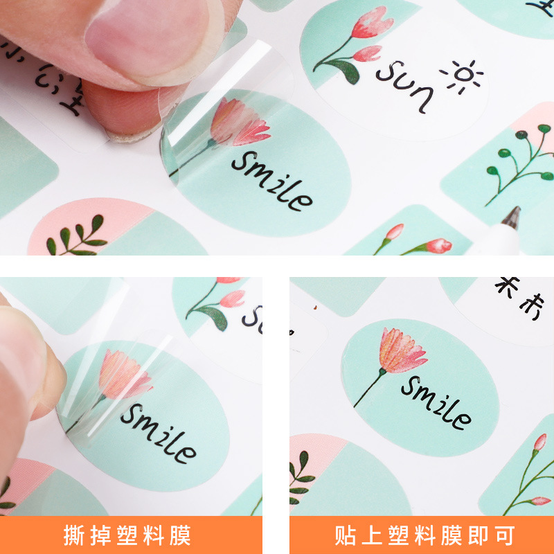 Creative children's cartoon name stickers waterproof self-adhesive label stickers handwritten Flamingo stickers label classification paste