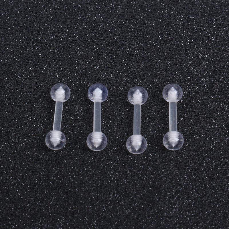 Factory wholesale UV soft bar tongue nail transparent eyebrow lip nail European and American body piercing navel nose ring jewelry set