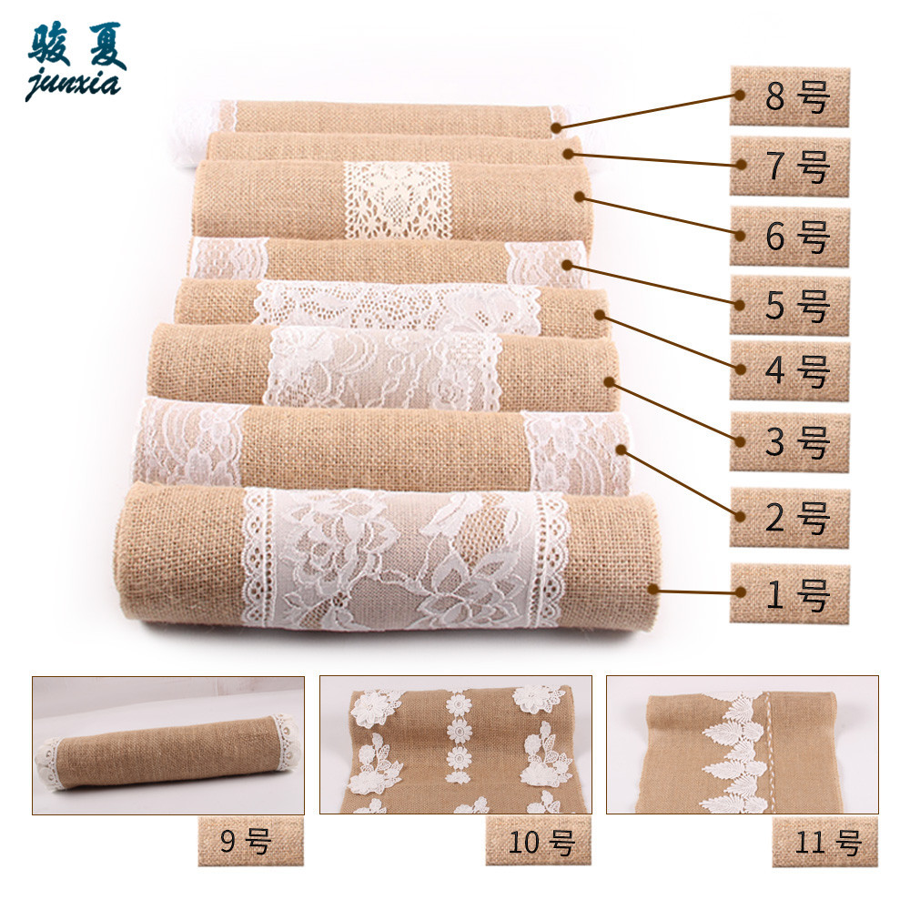 linen table runner wedding wedding party party decoration European and American style popular lace lace tablecloth cotton linen cloth