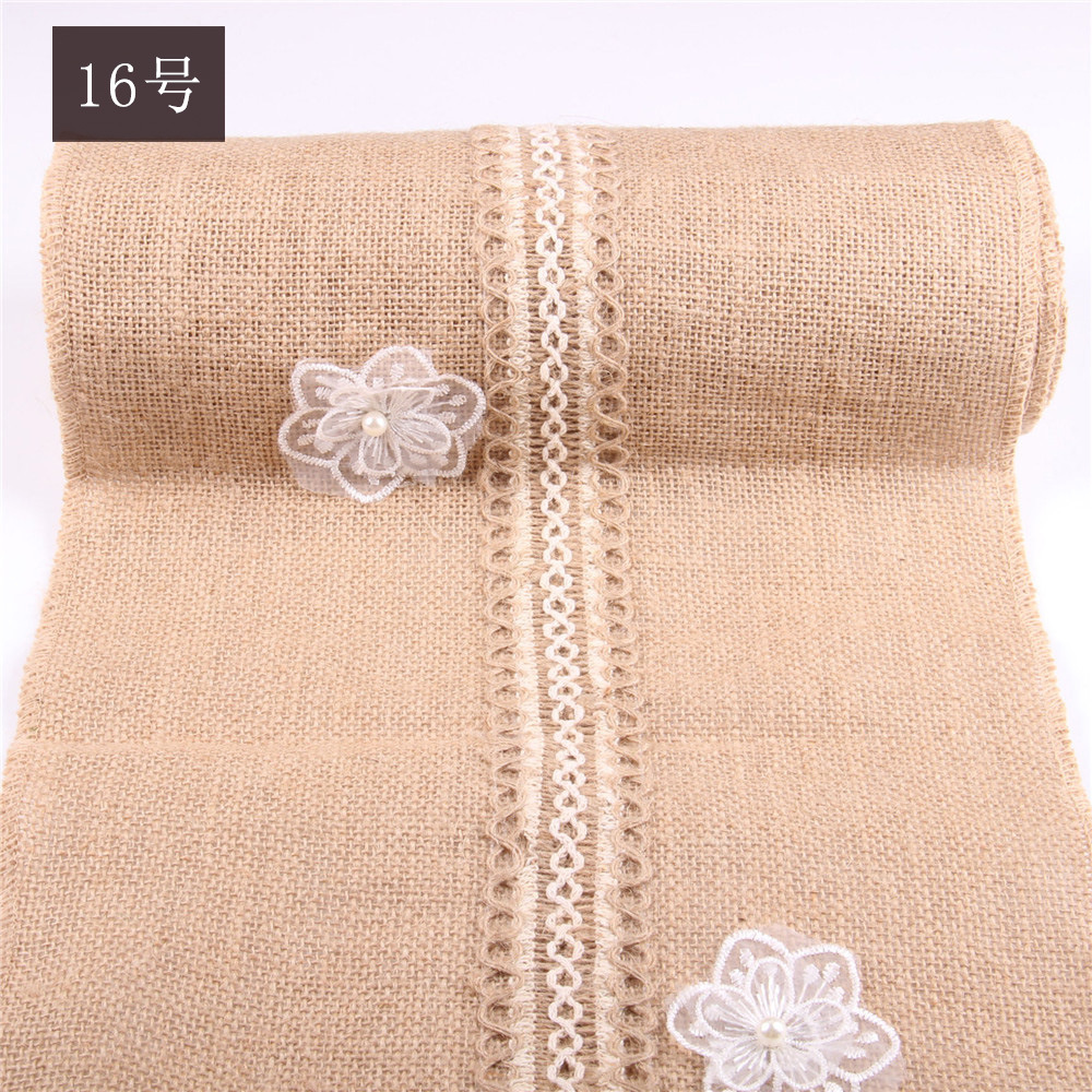 linen table runner wedding wedding party party decoration European and American style popular lace lace tablecloth cotton linen cloth