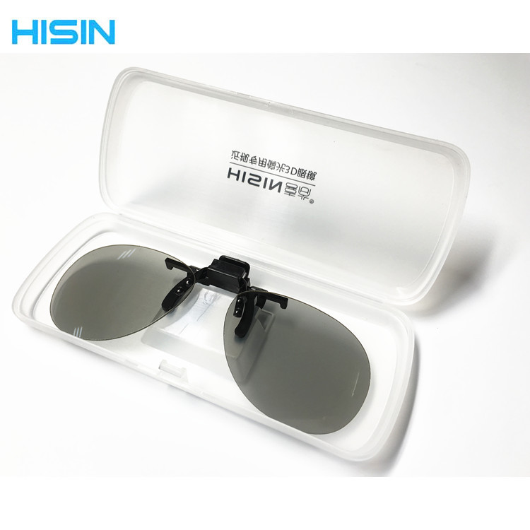 Hot-selling style myopia people with 3d glasses clip lens square clip hanging film 3d cinema glasses