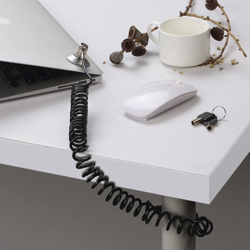 Universal retractable spring rope steel cable key computer lock Notebook Lock laptop lock