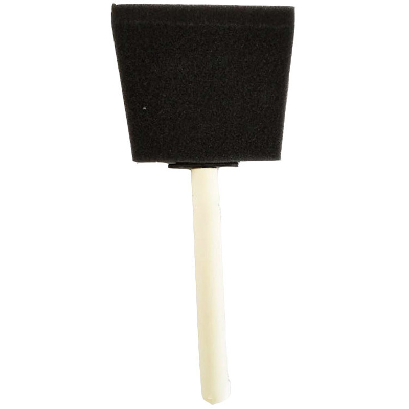 Cross-Border Wooden Handle Black Sponge Brush Kidsren's DIY Graffiti Sponge Multi-Specification Painting Sponge Brush Spot Wholesale