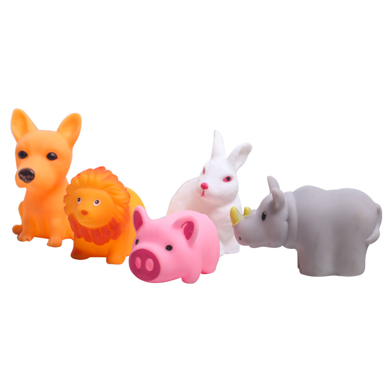 Children's Cartoon Bathing Vinyl Little Yellow Duck Toy Baby Playing in the Water Pinch Music Sound Animal Stall Manufacturer Hot Sale