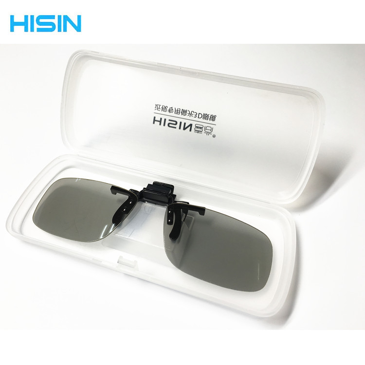 Hot-selling style myopia people with 3d glasses clip lens square clip hanging film 3d cinema glasses