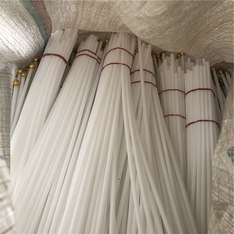 Hand-cranked flagpole 30cm long 6mm outer diameter white plastic hand-cranked flagpole banner advertising banner hand-swinging bamboo