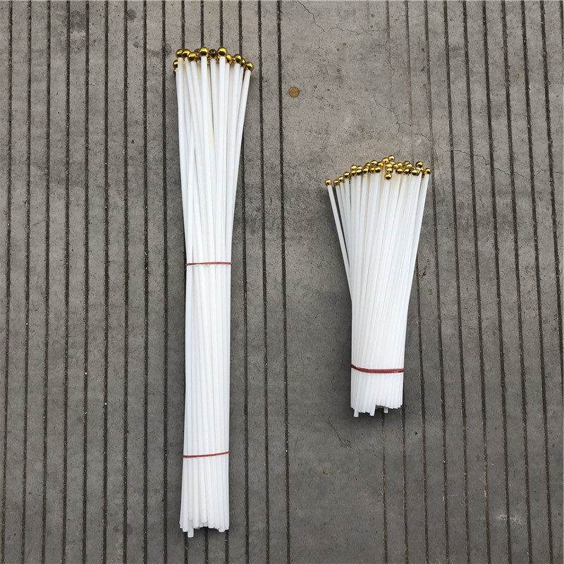 Hand-cranked flagpole 30cm long 6mm outer diameter white plastic hand-cranked flagpole banner advertising banner hand-swinging bamboo