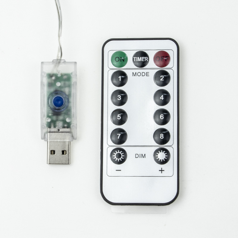 Copper Wire Light String Accessories 8 Function String Light USB Remote Control Plug Fireworks Shape Light String Power Supply