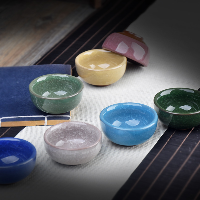 Tea Set, Tea Cup, 7-Color Ice Crack Glaze Cup, Ice Crack Tea Set Set, Kung Fu Cup, Tea Bowl, Ice Crack Tea Cup