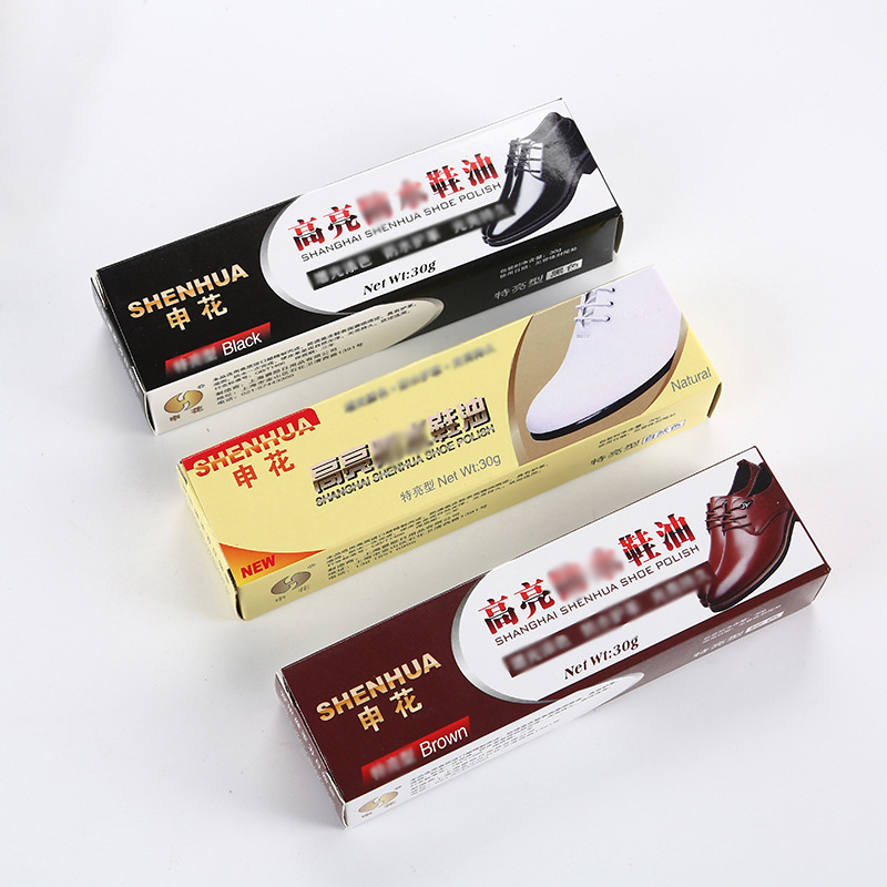 Shanghai Shenhua Factory Direct Sales Shoe Polish Black Nourishing Cream Leather Shoe Care Oil Genuine Leather Quick-Brightening Oil Leather Care