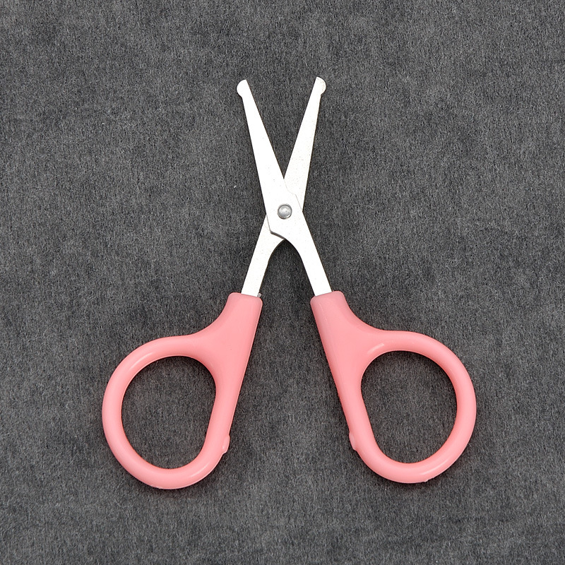 Factory in stock wholesale stainless steel round nose hair scissors big head student cutting handmade small household multi-purpose