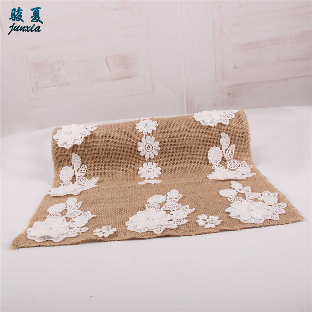 linen table runner wedding wedding party party decoration European and American style popular lace lace tablecloth cotton linen cloth