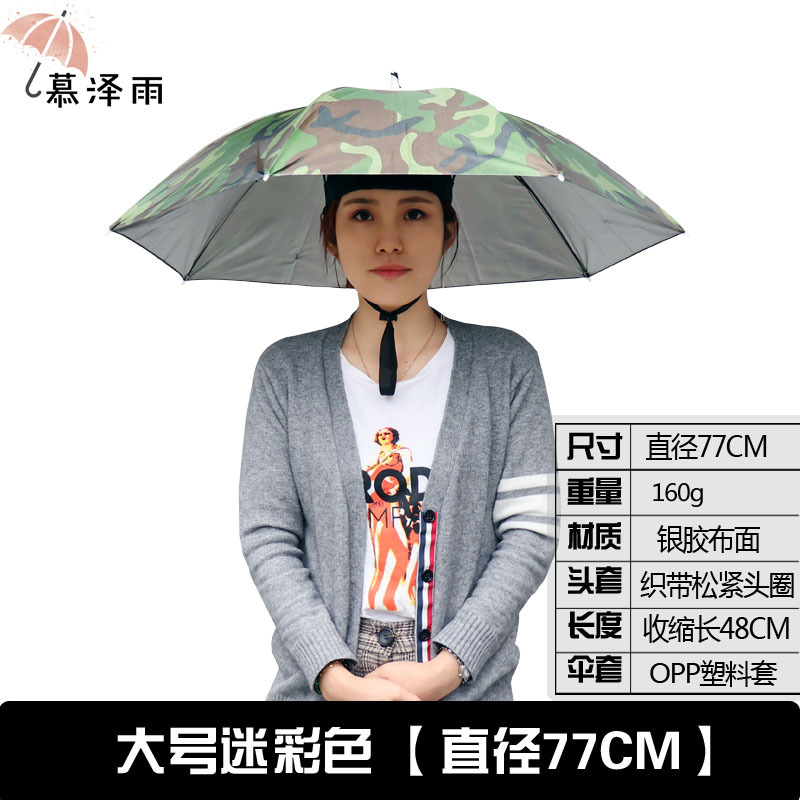 Wholesale Umbrella Hat Head-Mounted Sunshade Umbrella Fishing Hat Umbrella Sun Protection and Rainproof Overhead Outdoor Fishing Hat Umbrella