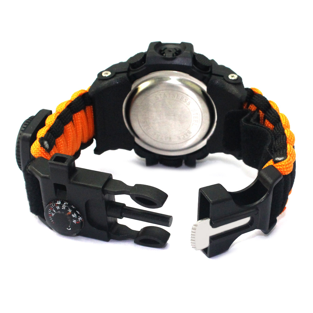 Outdoor Equipment Sports Men's Mountaineering Watch Multi-Functional Nylon Paracord South Needle Adjustable Watch Flint Watch