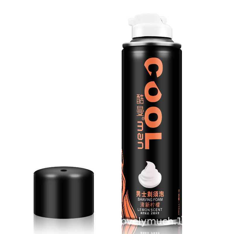 Cool Man Hot Selling 230ml Fresh Lemon Mint Men's Shaving Foam 120ml Portable Beard Wholesale