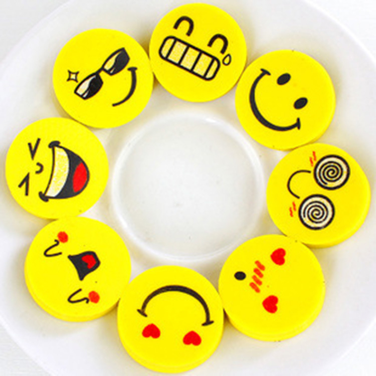 Eraser cartoon cute smiley face expression eraser children Primary School kindergarten stationery store gift prize