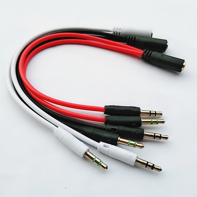 Computer Adapter Cable One-To-Two Adapter Cable Double-Hole Computer Headset Audio Two-In-One Converter Headphone Conversion Cable