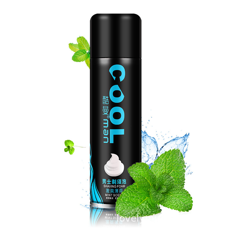 Cool Man Hot Selling 230ml Fresh Lemon Mint Men's Shaving Foam 120ml Portable Beard Wholesale