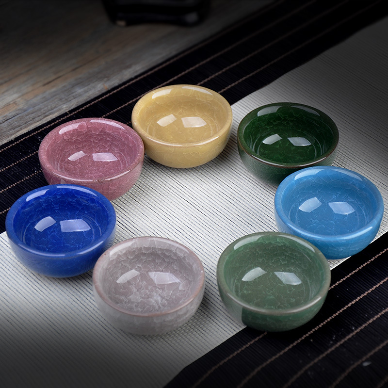 Tea Set, Tea Cup, 7-Color Ice Crack Glaze Cup, Ice Crack Tea Set Set, Kung Fu Cup, Tea Bowl, Ice Crack Tea Cup