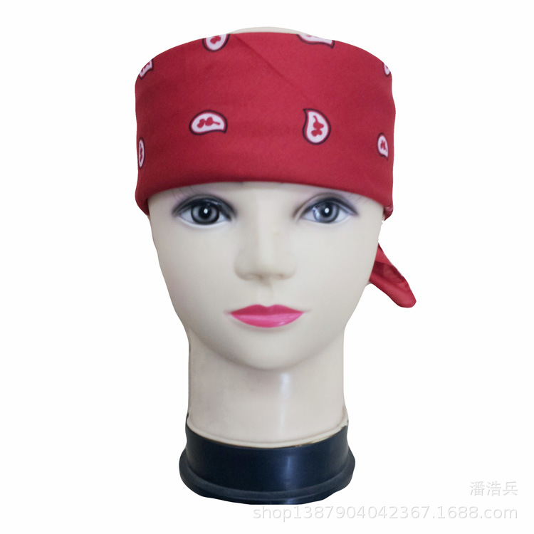 Yiwu factory direct outdoor riding polyester hip-hop headscarf sports amoeba cashew melon seeds square towel spot