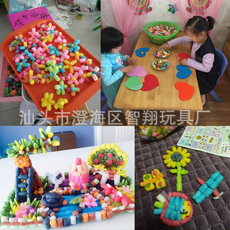 Factory direct bulk magic handmade diy corn grain kindergarten beautiful labor production building blocks material educational toys
